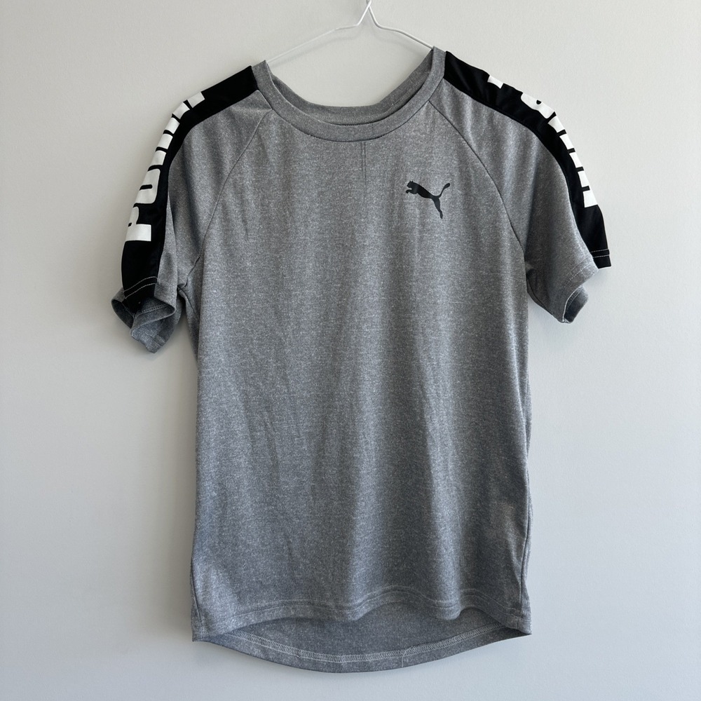 Puma Women T-Shirt Top Size L size S Grey Cotton Crew neck Gym